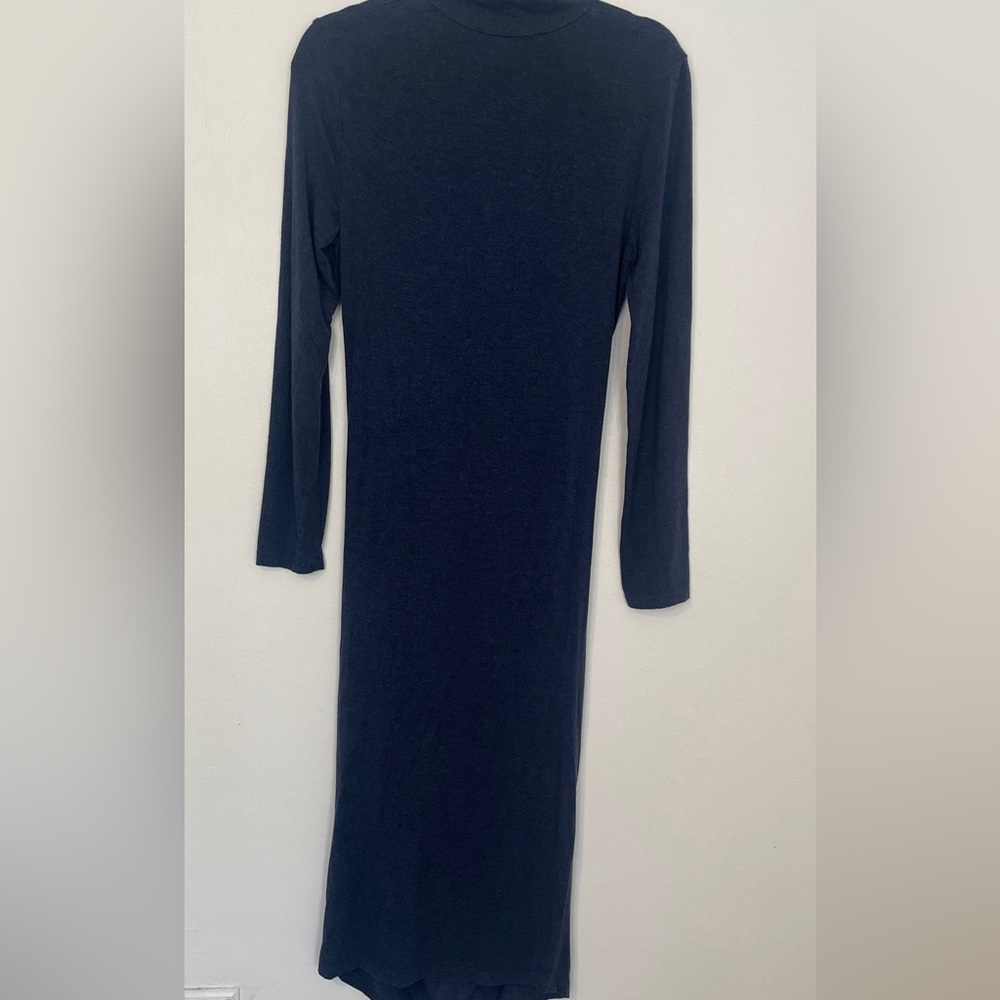 Summer and Sage Maternity Chic Navy Long Sleeve Maxi Dress Small - Picture 5 of 9